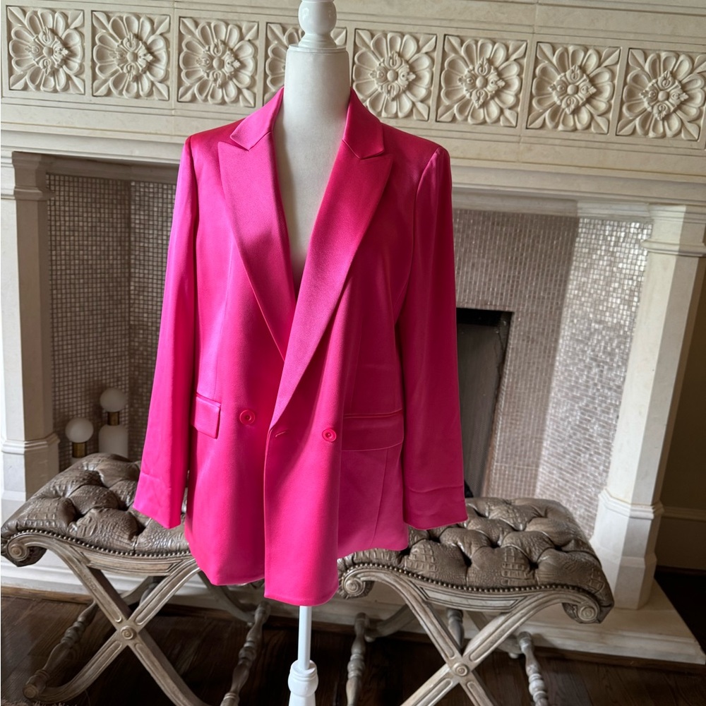 hot pink silky suit matching set